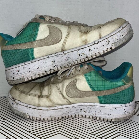 Nike Women’s Size 7.5 Air Force 1 Crater M2Z2 White Dynamic Turquoise Sneakers - Picture 3 of 8